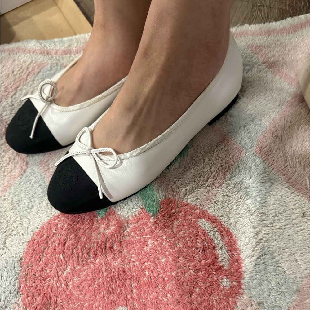 Chanel white ballet flats Authentic